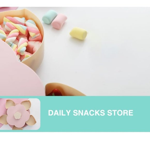 Double Deck Snack Box Flower Shaped Rotating Candy Serving Containers with Phone - Picture 9 of 9